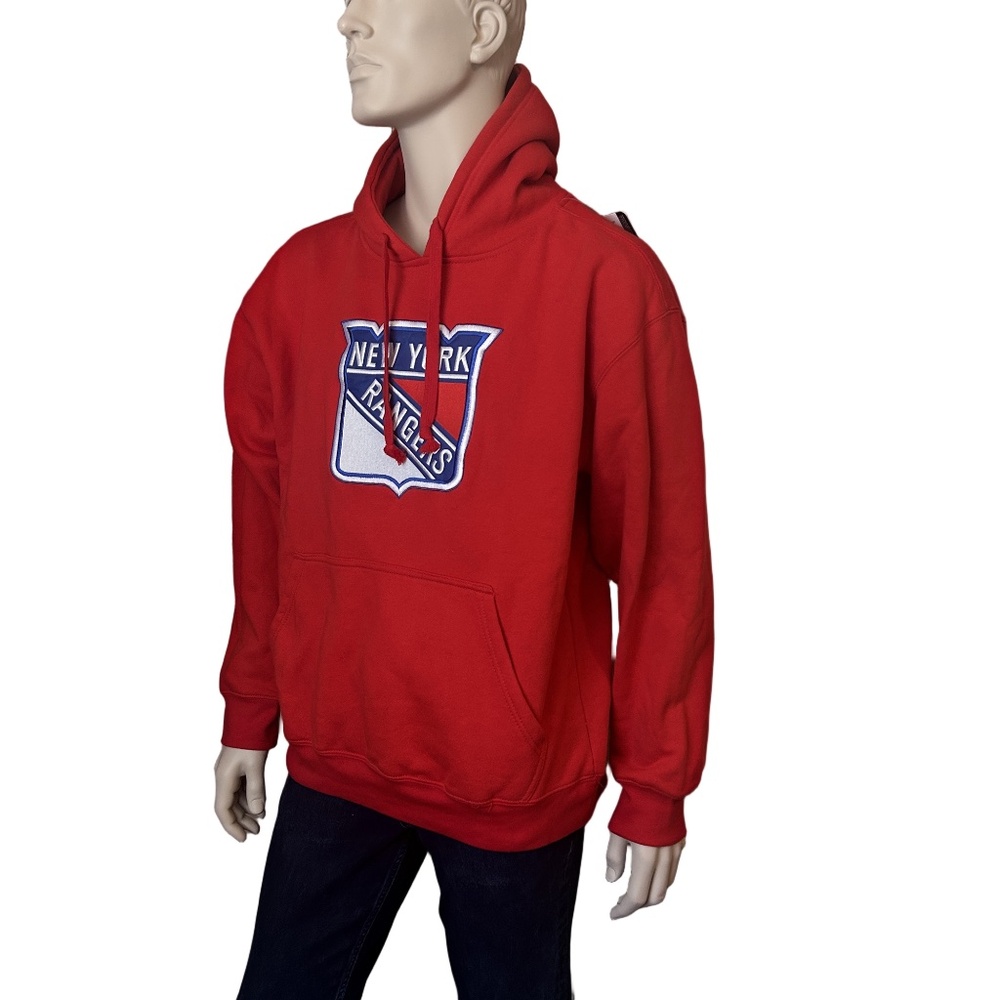 NHL New York Rangers Fleece Hoodie Sweatshirt Fan Cotton Embroidered Crest NWT - Picture 4 of 13